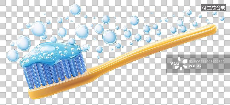 【AI数字艺术】牙刷和泡沫图片素材