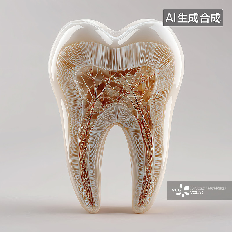 【AI数字艺术】牙齿横截面解剖图图片素材