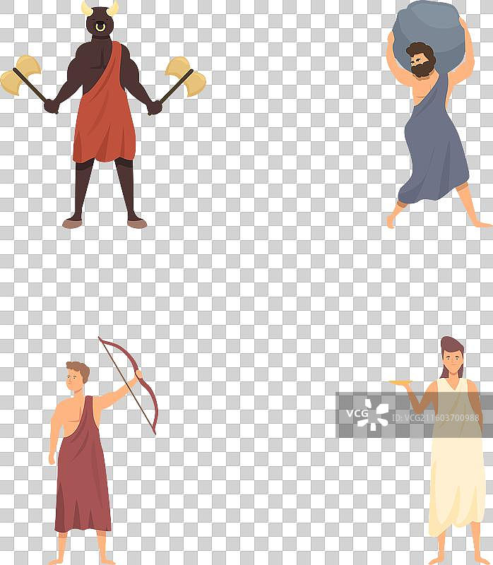 古希腊神话人物集合图片素材