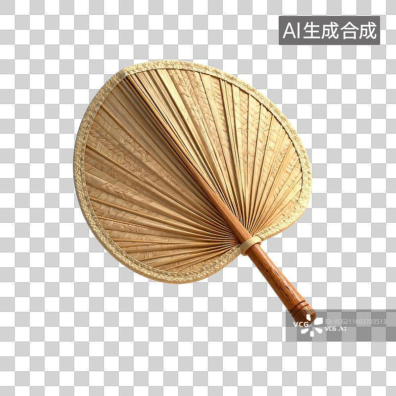 【AI数字艺术】3D渲染，扇子，团扇，蒲扇，春天，夏天免抠元素图片素材