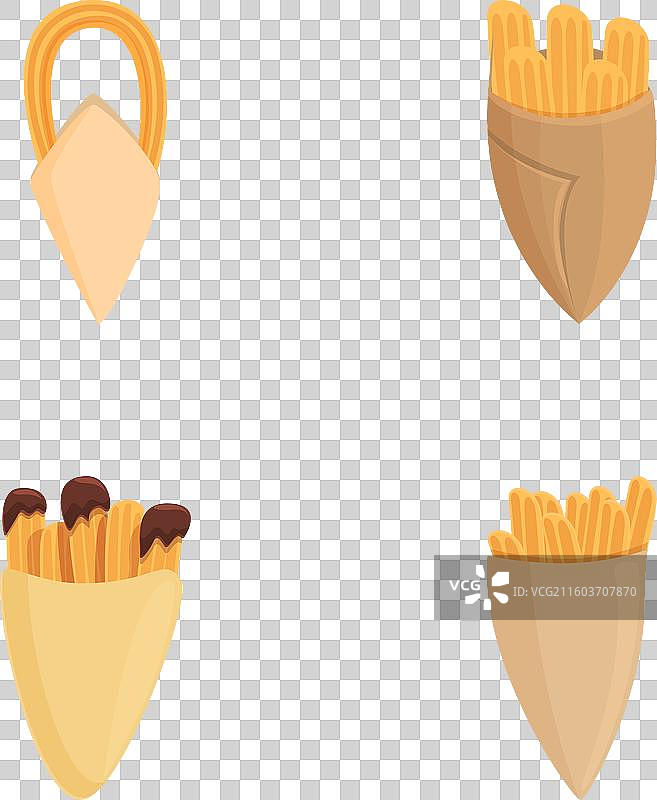 一套卡通快餐图标图片素材