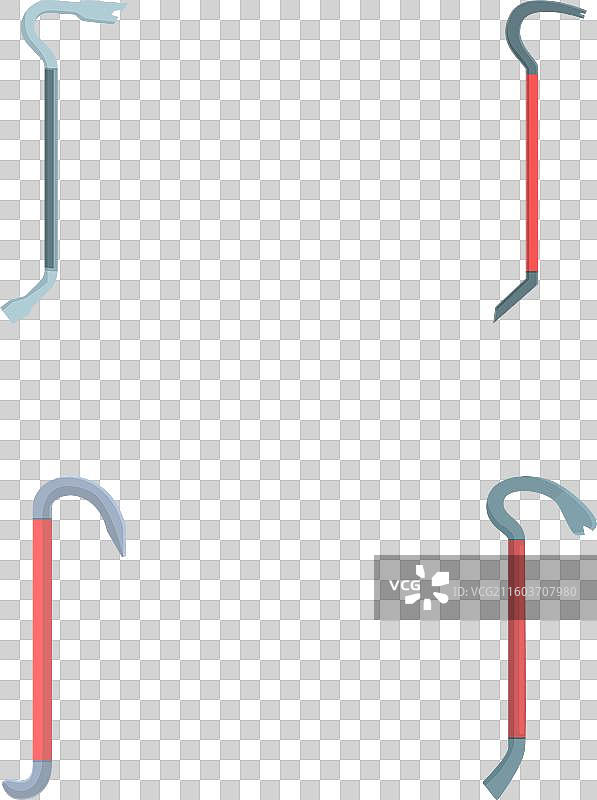 四把撬棍的集合，孤立在白色背景上图片素材