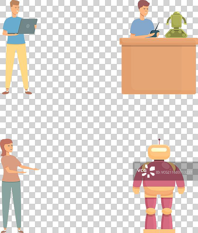 人物与机器人的合集图片素材