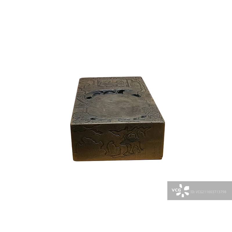 《兰亭序》绿端砚 明代 文物 白底图图片素材