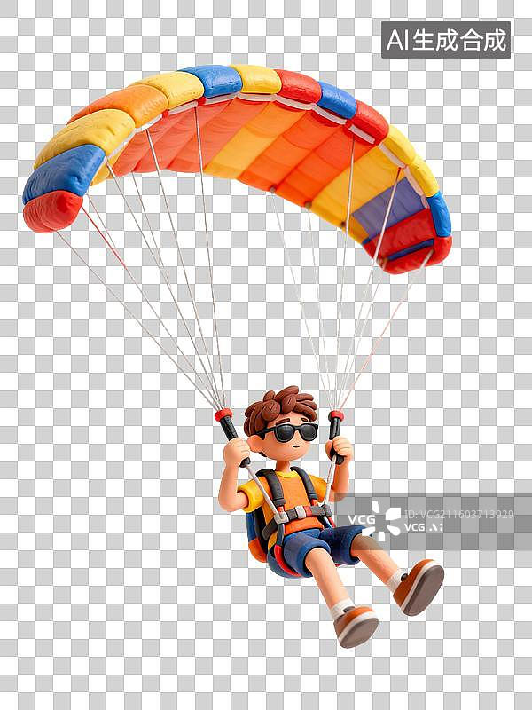 【AI数字艺术】男子进行跳伞活动图片素材