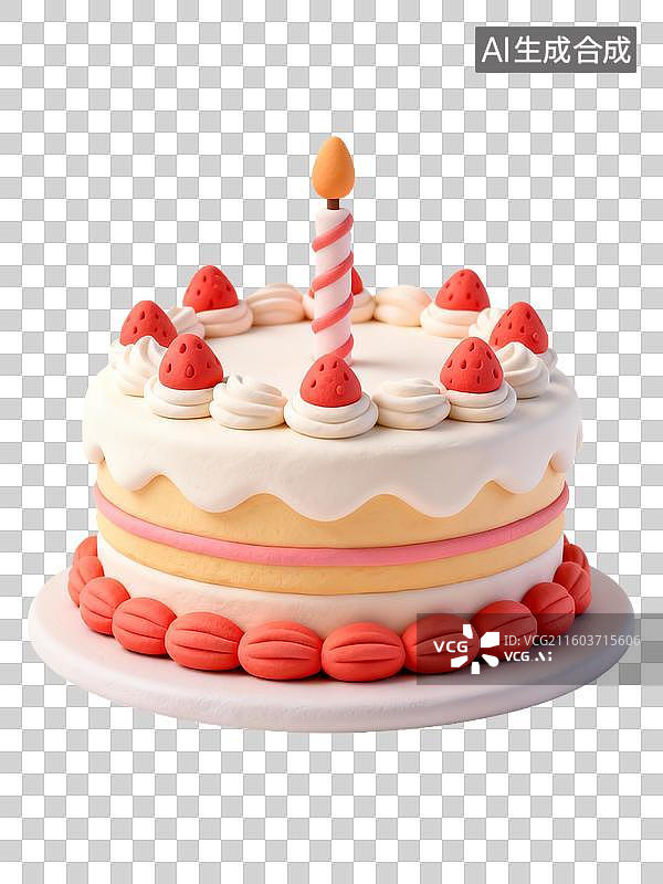 【AI数字艺术】装饰精美的生日蛋糕图片素材
