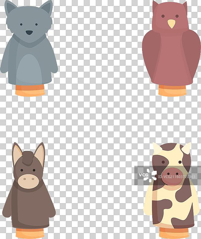 可爱卡通动物手指玩偶合集图片素材