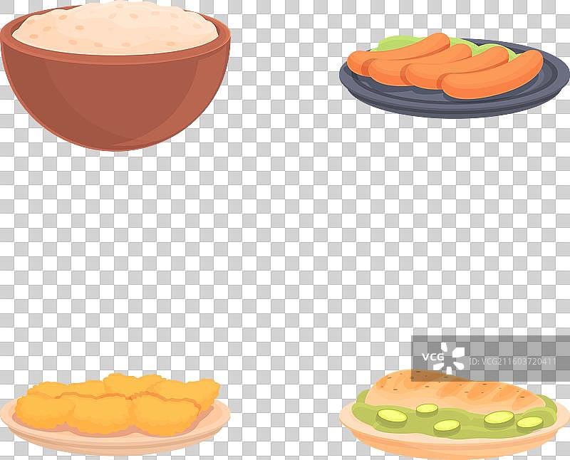 各种卡通风格的慰藉食品图片素材