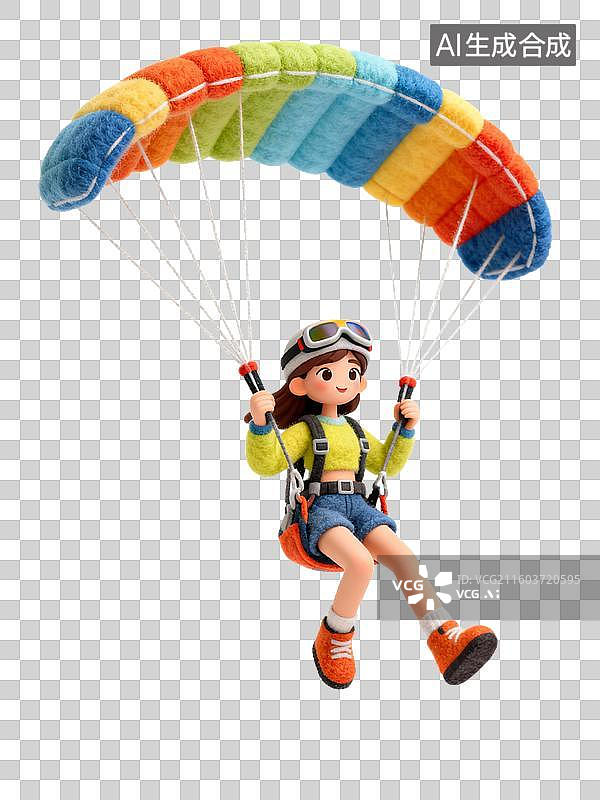 【AI数字艺术】女孩进行跳伞活动图片素材
