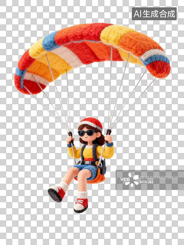 【AI数字艺术】女孩进行跳伞活动图片素材