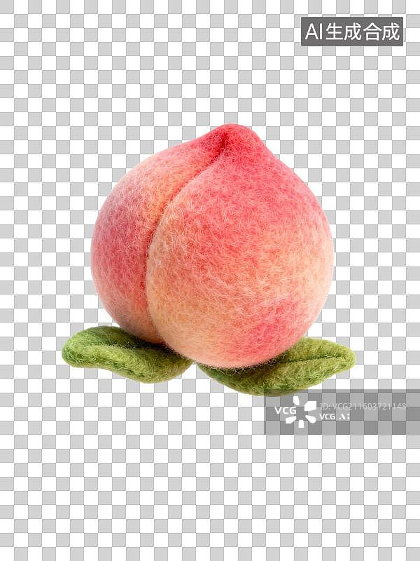 【AI数字艺术】手工毛毡桃子图片素材