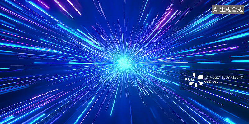 【AI数字艺术】科技感光速隧道背景，极具视觉冲击力和爆炸效果的背景图图片素材