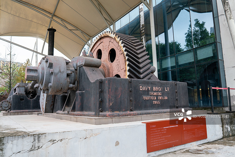 800匹马力双缸卧式蒸汽原动机图片素材