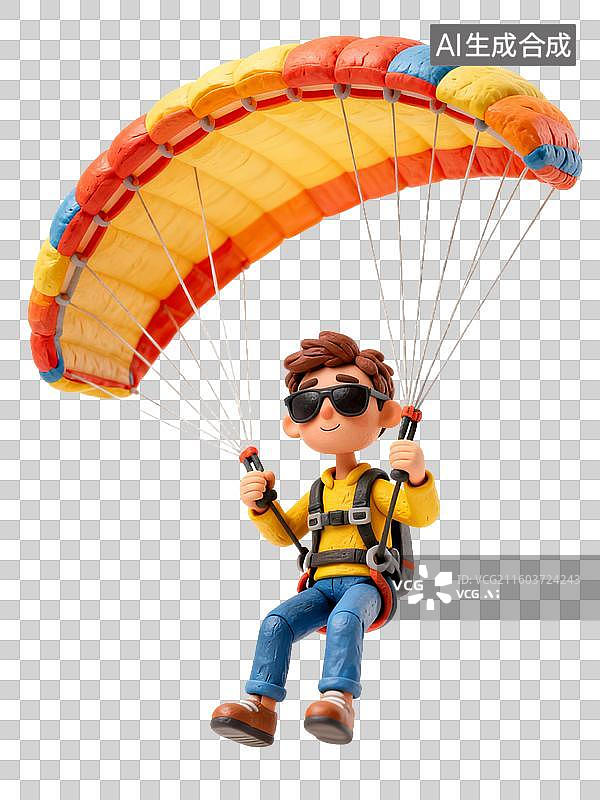 【AI数字艺术】男子进行跳伞活动图片素材