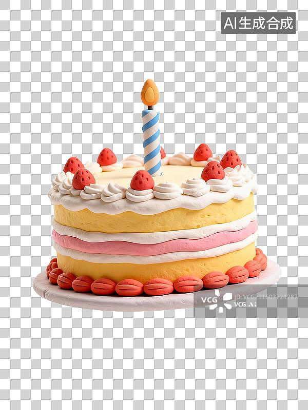 【AI数字艺术】装饰精美的生日蛋糕图片素材