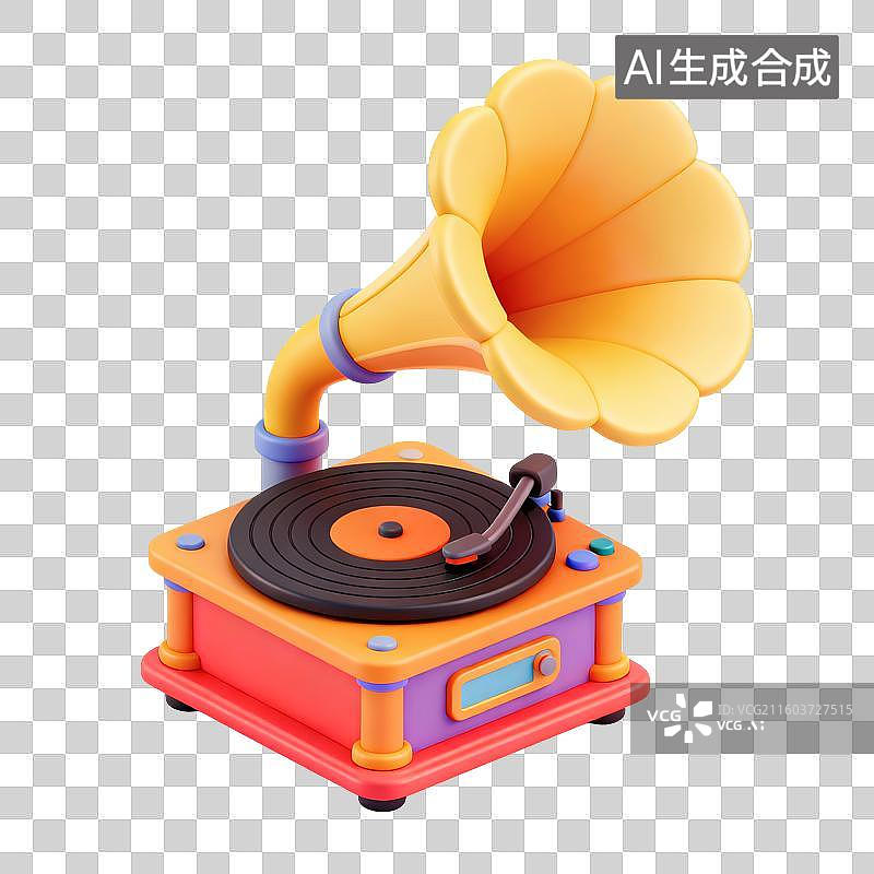 【AI数字艺术】留声机插画图片素材