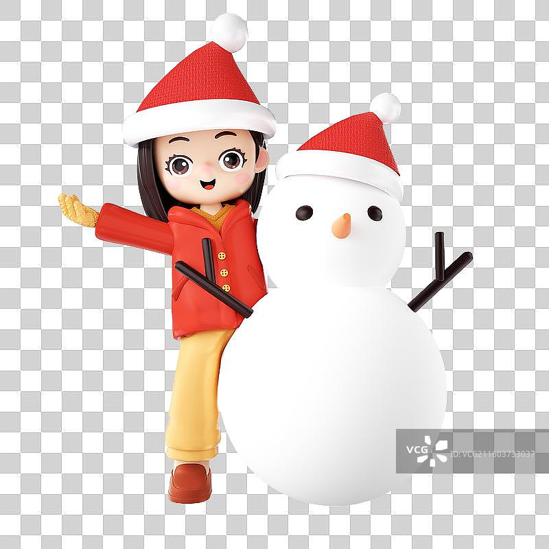 冬天开心堆雪人的人图片素材