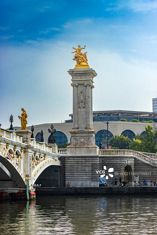 天津海河上的北安桥图片素材