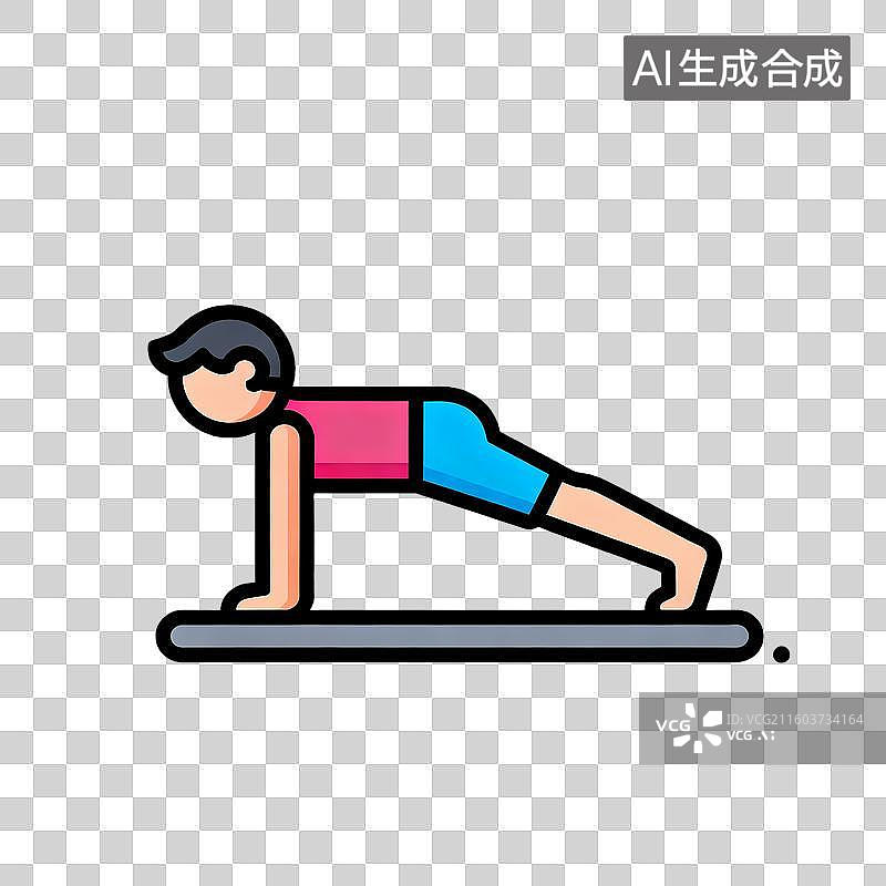 【AI数字艺术】作俯卧撑运动图片素材