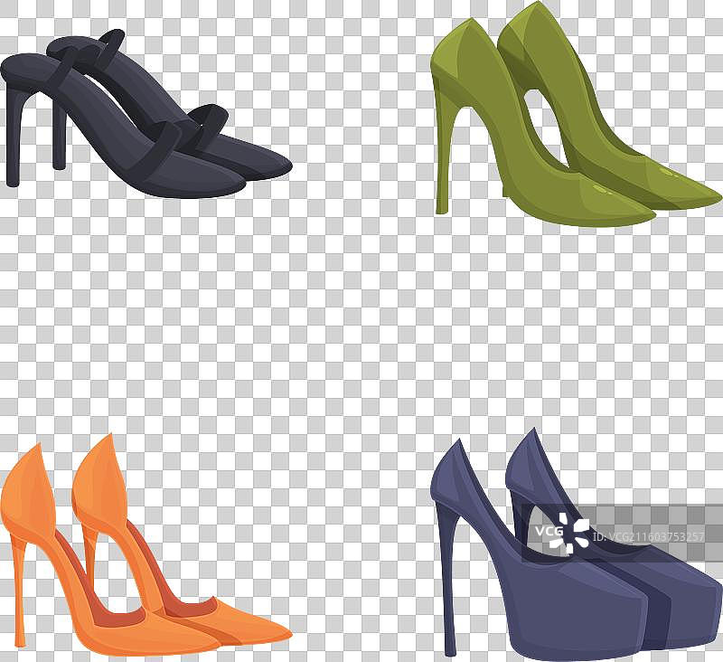 各式各样时尚的高跟鞋图片素材