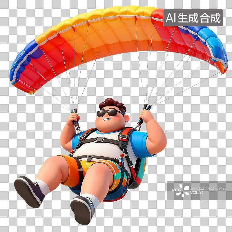 【AI数字艺术】戴着墨镜的人滑翔伞运动图片素材