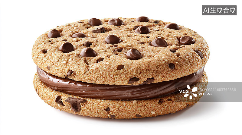【AI数字艺术】巧克力曲奇夹心饼干图片素材