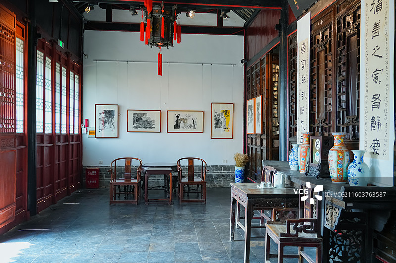 江苏省徐州市户部山古民居景区余家大院积善堂    户部山古建筑群图片素材