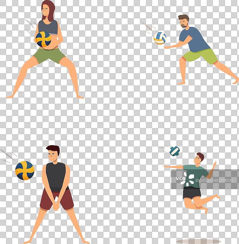 排球运动员的动作姿势集合图片素材