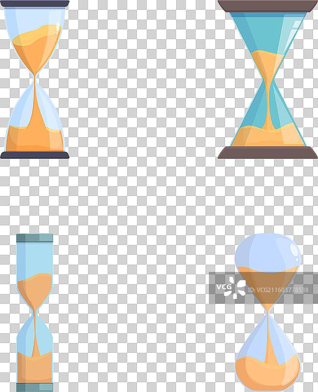 四个风格化沙漏图标集图片素材