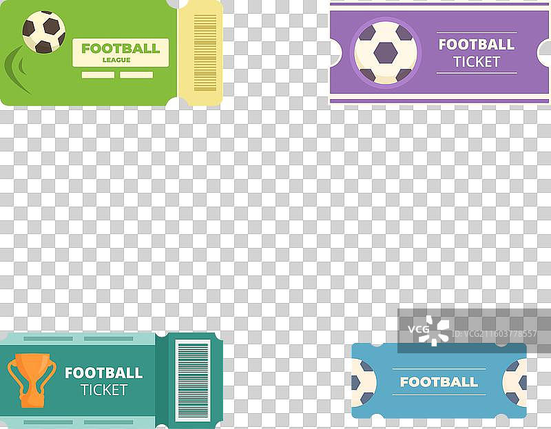 足球比赛门票设计模板集图片素材