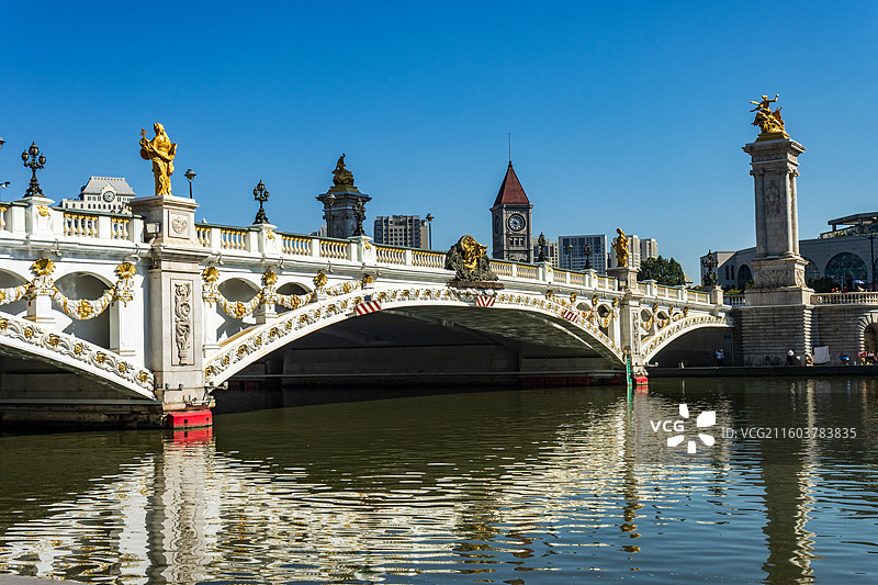 天津海河上的北安桥图片素材