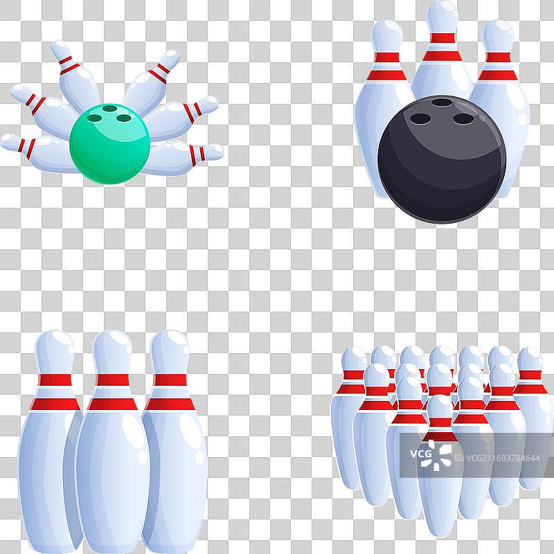 保龄球元素集合，包括球瓶和图片素材