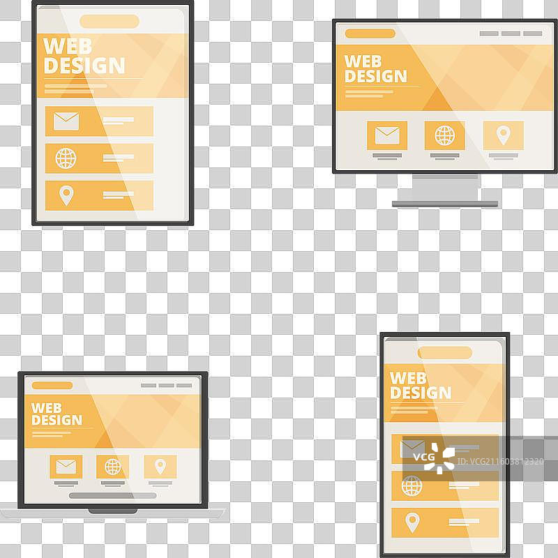 响应式网页设计概念图标图片素材