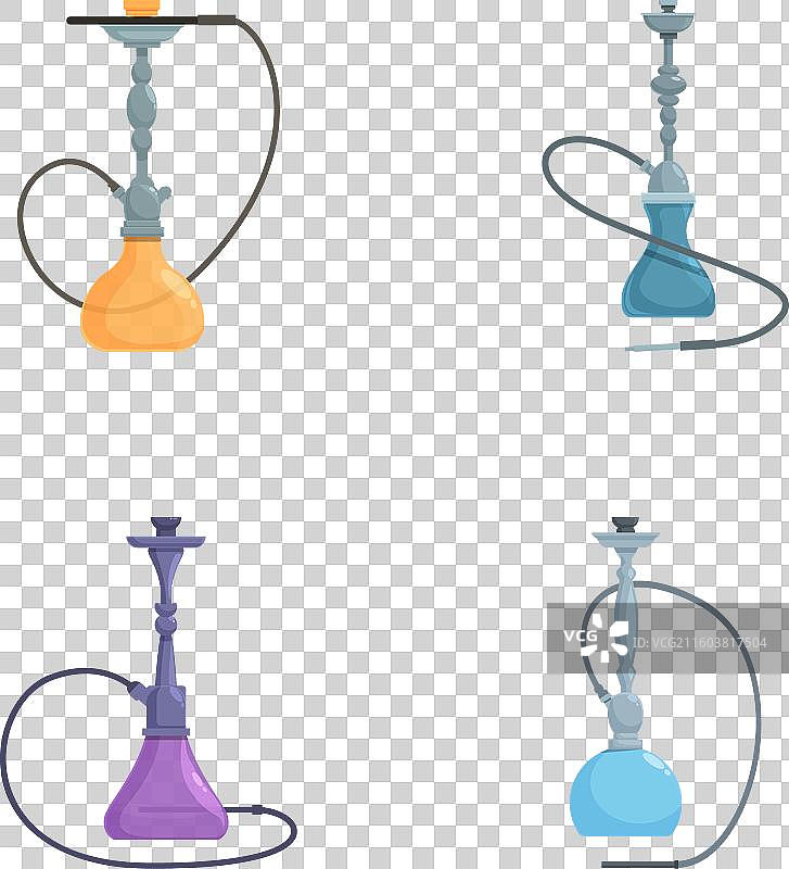 五颜六色的水烟壶收藏图片素材