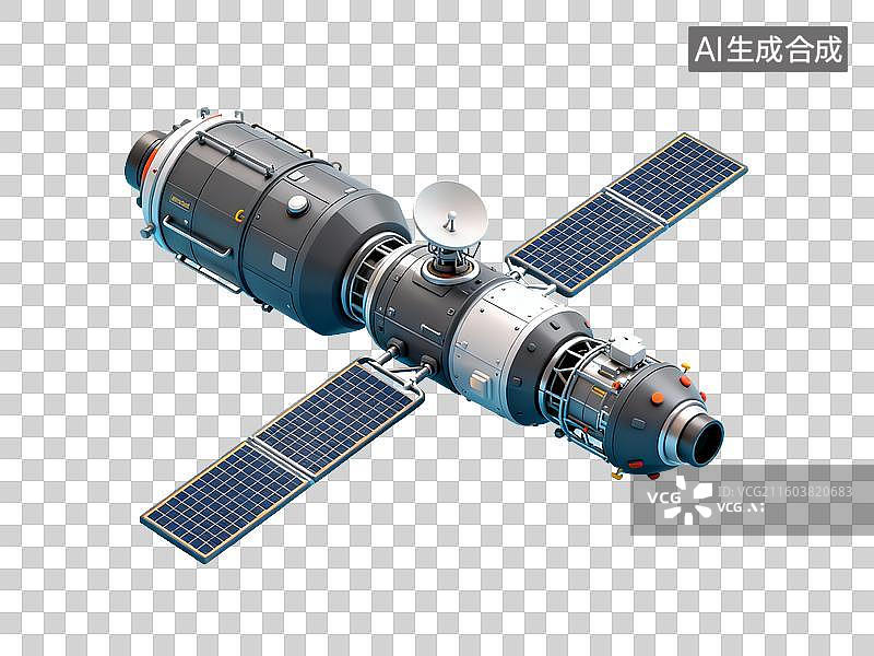 【AI数字艺术】新科技科幻主题 太空探测器卫星模型图片素材
