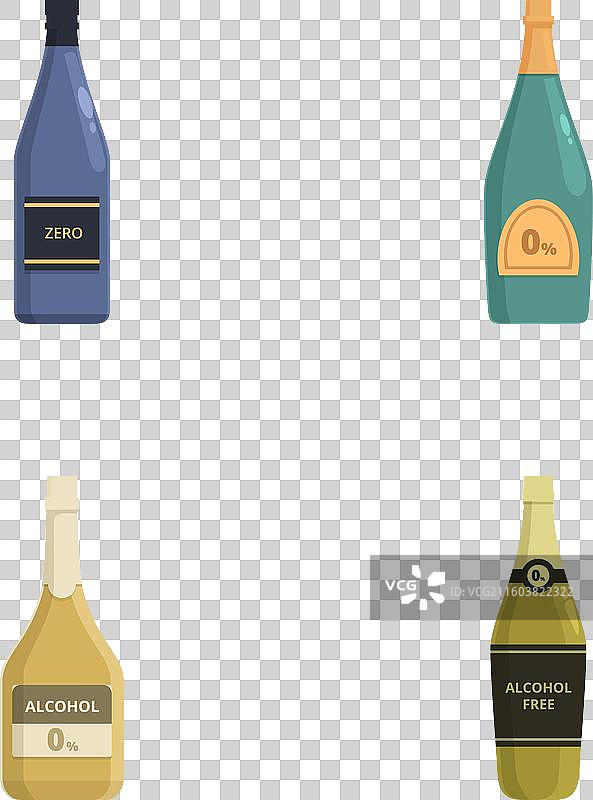 无酒精饮料瓶套装图片素材