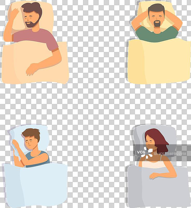 一组经历睡眠障碍的人图片素材