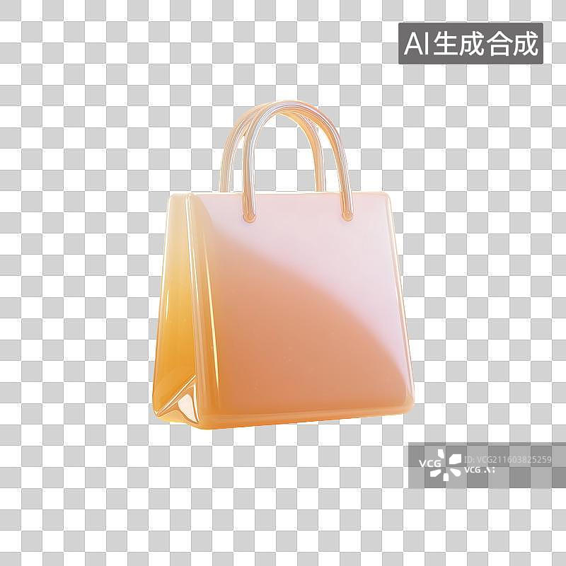 【AI数字艺术】淡彩购物袋3D图标图片素材