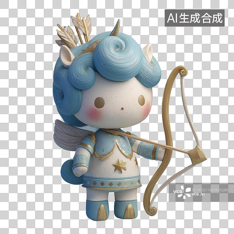 【AI数字艺术】黏土射手座3D角色图片素材