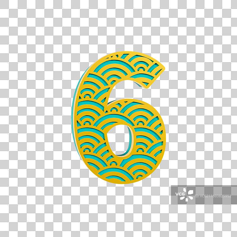 3D渲染的中式雕花风格金色喜庆春节立体数字元素倒计时元素图片素材