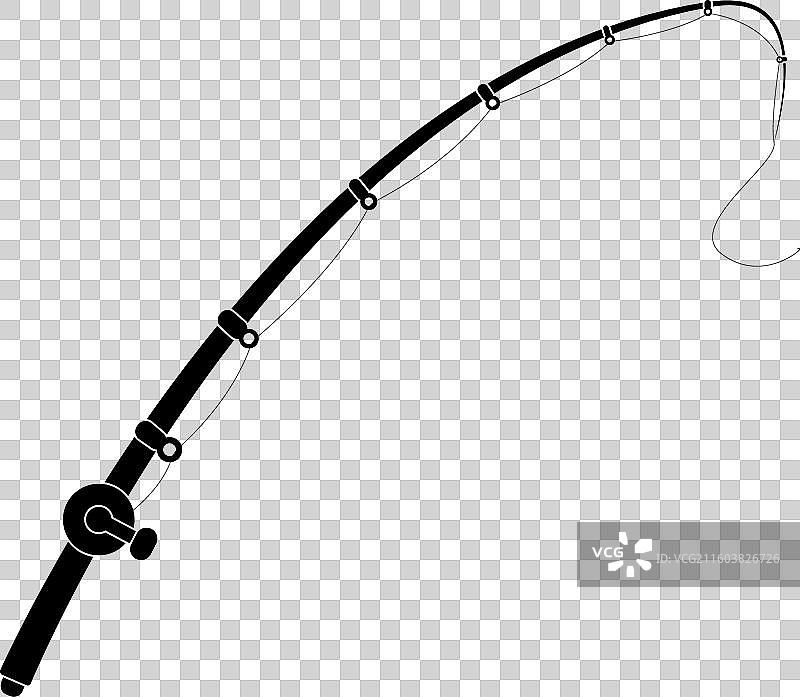 扁平化设计的钓鱼竿图标图片素材