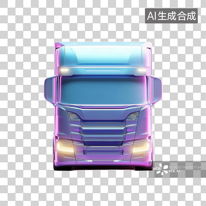 【AI数字艺术】渐变卡车3D图标图片素材