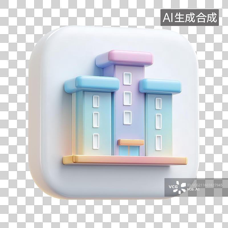 【AI数字艺术】医院建筑3D图标图片素材