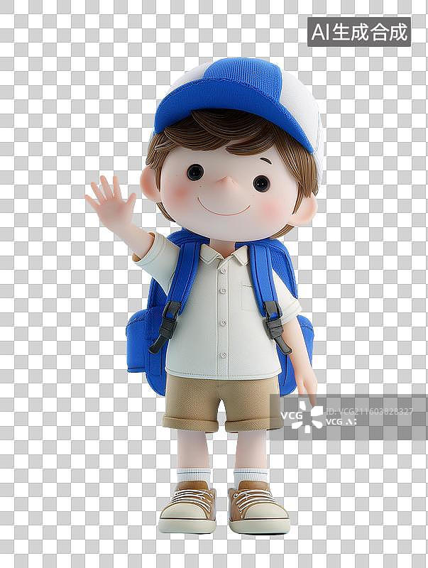 【AI数字艺术】微笑孩童3D角色图片素材