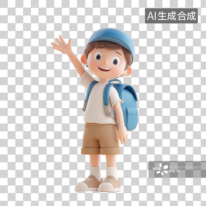 【AI数字艺术】微笑孩童3D角色图片素材