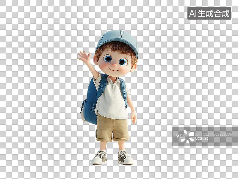 【AI数字艺术】微笑孩童3D角色图片素材
