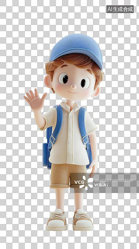 【AI数字艺术】微笑孩童3D角色图片素材