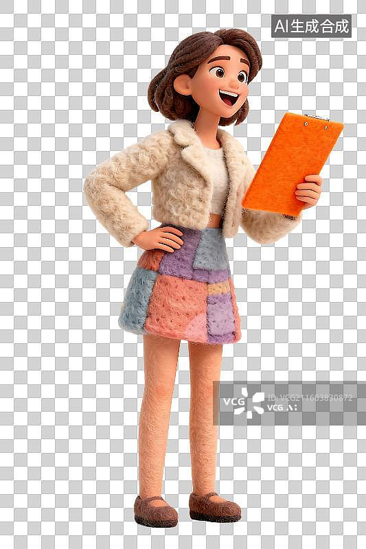 【AI数字艺术】手持文件夹的年轻女性图片素材