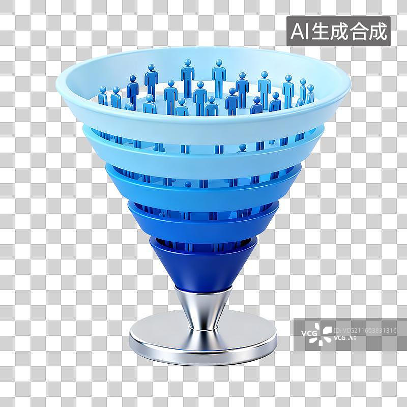 【AI数字艺术】销售漏斗客户进展可视化图片素材