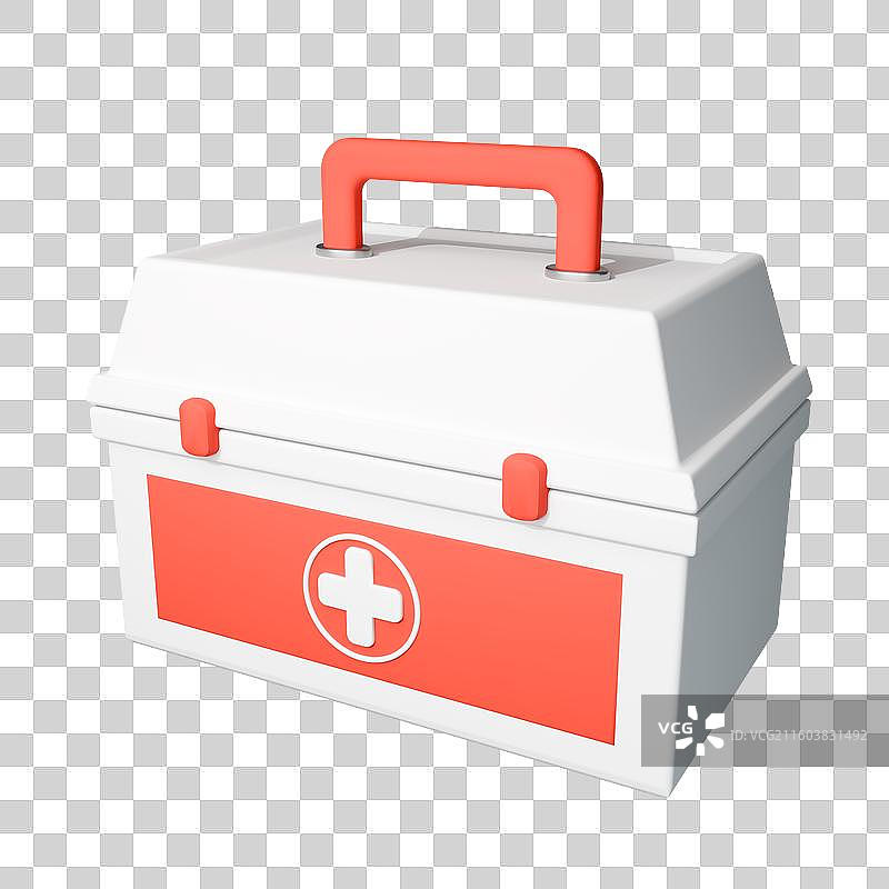 红白配色便携医疗急救箱图片素材